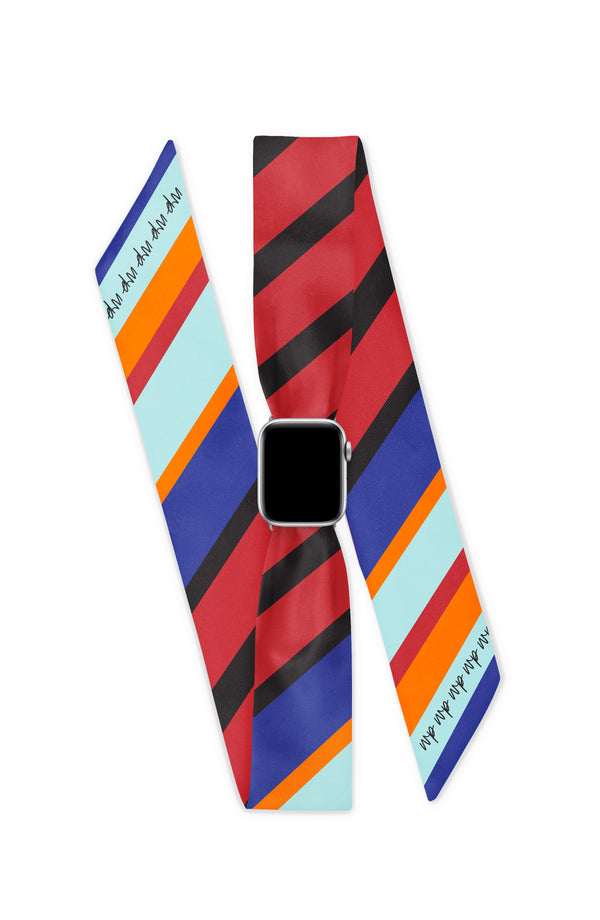 BLUE BUBBLE GUM APPLE WATCH SCARF BAND (CONNECTORS INCLUDED)